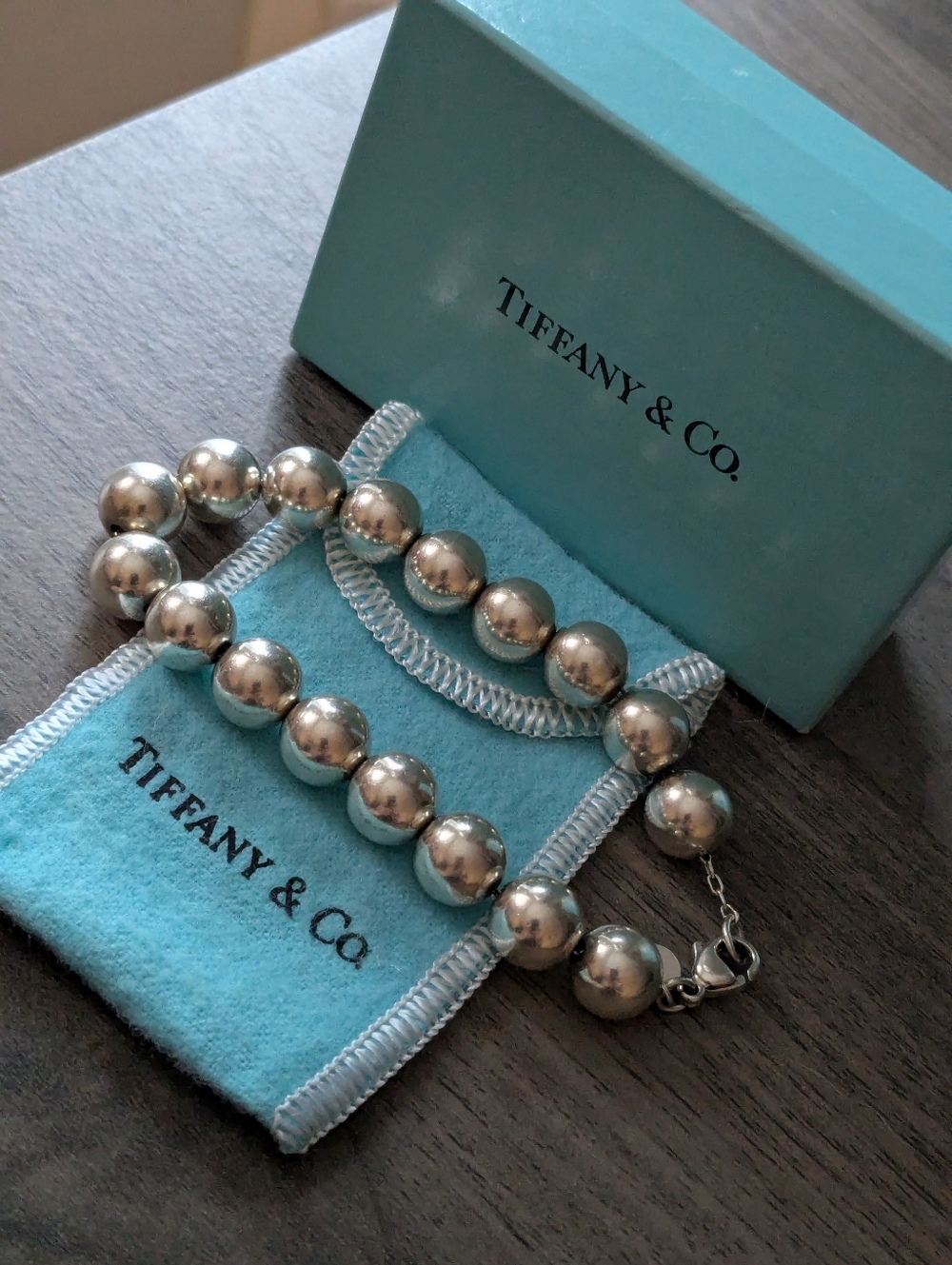 Tiffany & Co. Polished Silver Bead Bracelet - Picture 5 of 11